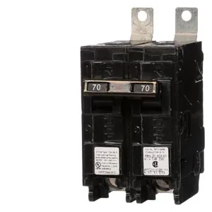 Interruptor termomagnético 2 polos 70 A 120/240 V 22 kA tipo BLH enchufable