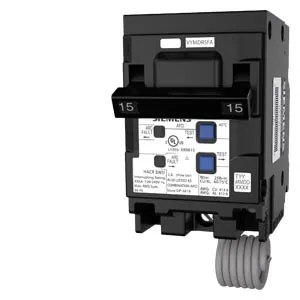 Interruptor termomagnético con protección AFCI combinado 2 polos 15 A 120/240 V 10 kA