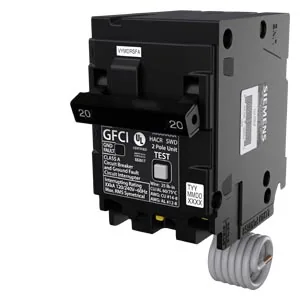 Interruptor termomagnético con falla a tierra GFCI 2 polos 20 A 120/240 V 10 kA tipo QPF