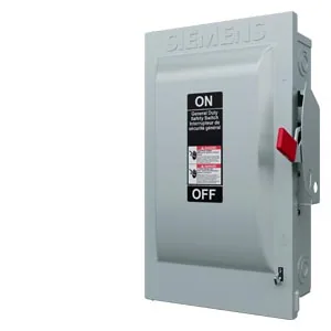 Interruptor de seguridad fusible 3 polos 100 A 240 V uso general NEMA 1