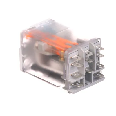 Plug-in power relay 2 changeover contacts N.O., 24 V DC