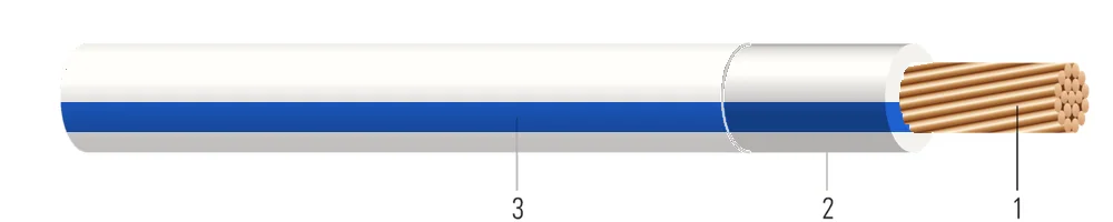 14 SOL SD CU T90/TWN75/THHN/THWN 600V BLANCO-AZUL RAYADO 984 FT