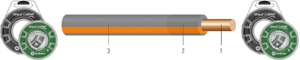 10 SOL SD CU SIMpull (TM) THHN-THWN-2 GRAY-ORANGE STRIPE 1250 FT