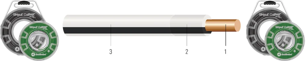 10 SOL SD CU SIMpull (TM) THHN-THWN-2 WHITE-BLACK STRIPE 1250 FT